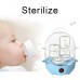 Egg Steamer 14 Egg Double-Layer Lazy Egg Steamer Large-Capacity Electric Boiled Egg Multifunction, Boiled Egg, Heated Milk, Heating, Etc. With Automatic Shutdown Function(Bule)